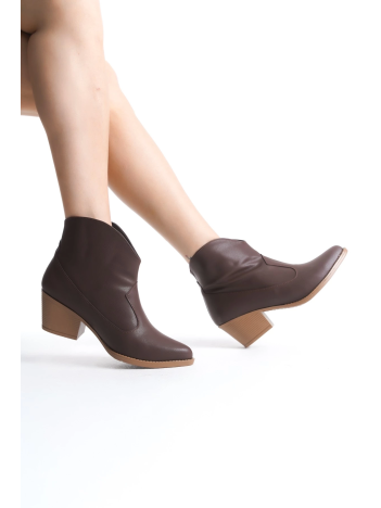 Jilla Kahverengi Cilt Tak Çıkar Topuklu Bot Ve Çizme Jilla Kahverengi Cilt Tak Çıkar Topuklu Bot Ve Çizme