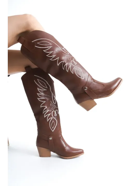 Jilla Taba Cilt Tak Çıkar Topuklu Bot Ve Çizme Jilla Taba Cilt Tak Çıkar Topuklu Bot Ve Çizme