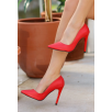 Jilya Kırmızı Cilt Stiletto Ayakkabı Jilya Kırmızı Cilt Stiletto Ayakkabı