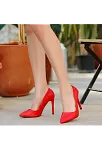 Jilya Kırmızı Cilt Stiletto Ayakkabı