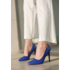 Jilya Mavi Cilt Stiletto Ayakkabı Jilya Mavi Cilt Stiletto Ayakkabı