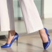 Jilya Mavi Cilt Stiletto Ayakkabı Jilya Mavi Cilt Stiletto Ayakkabı