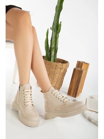 Jiwa Bej Süet Bağcıklı Bot Jiwa Bej Süet Bağcıklı Bot