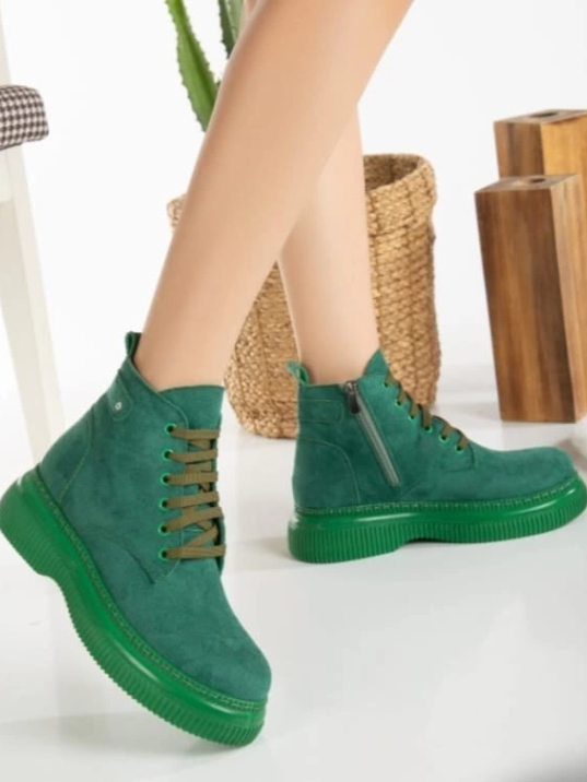 Jiwa Yeşil Süet Bağcıklı Bot Jiwa Yeşil Süet Bağcıklı Bot