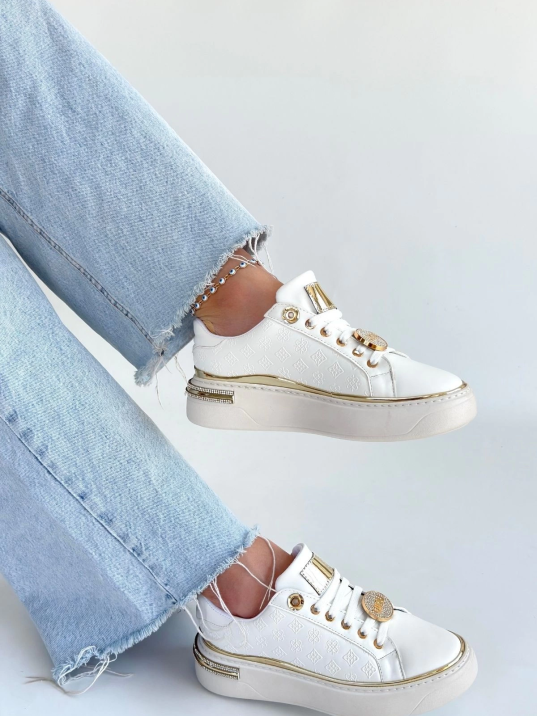 Jlar Beyaz Cilt Bağcıklı Spor Ayakkabı Jlar Beyaz Cilt Bağcıklı Spor Ayakkabı