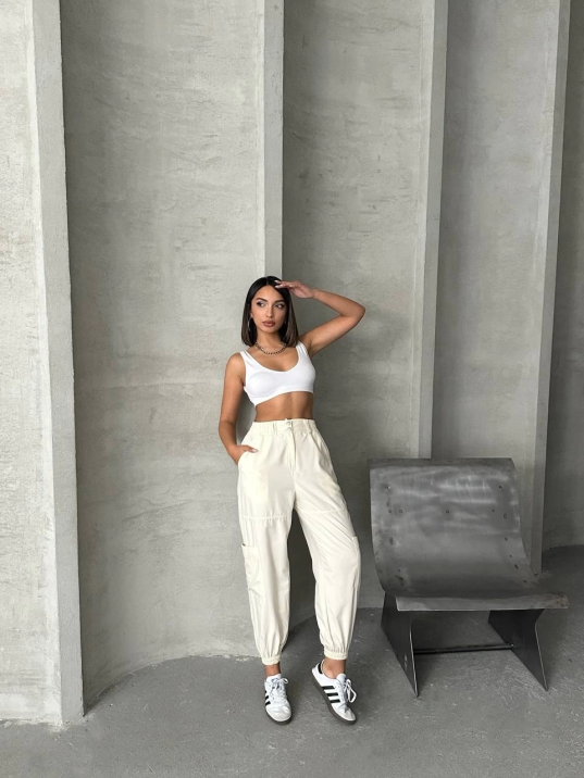 Jogger lastik paça pantolon Jogger lastik paça pantolon