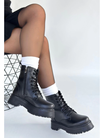 Jonni Siyah Cilt Bağcıklı Bot