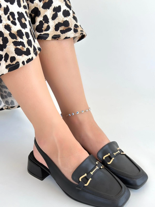 Joone Siyah Cilt Topuklu Ayakkabı