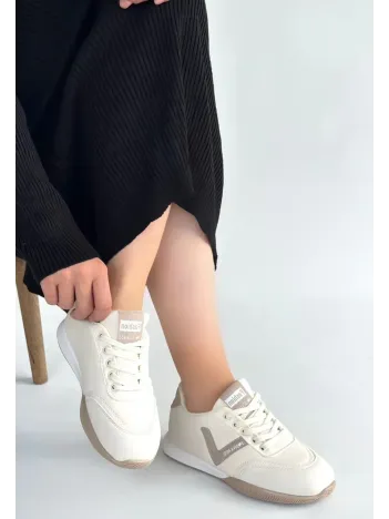 Jowen Bej Cilt Vizon Detaylı Bağcıklı Spor Ayakkabı