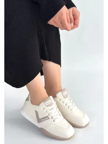 Jowen Bej Cilt Vizon Detaylı Bağcıklı Spor Ayakkabı