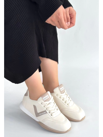 Jowen Bej Cilt Vizon Detaylı Bağcıklı Spor Ayakkabı Jowen Bej Cilt Vizon Detaylı Bağcıklı Spor Ayakkabı