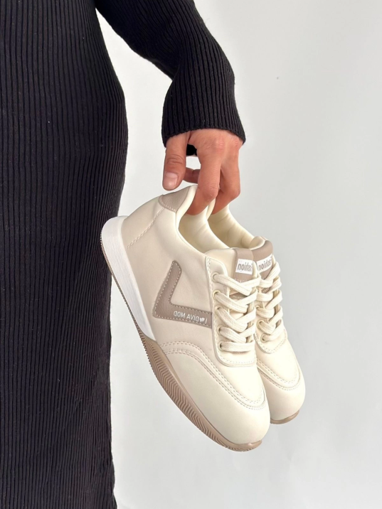 Jowen Bej Cilt Vizon Detaylı Bağcıklı Spor Ayakkabı Jowen Bej Cilt Vizon Detaylı Bağcıklı Spor Ayakkabı