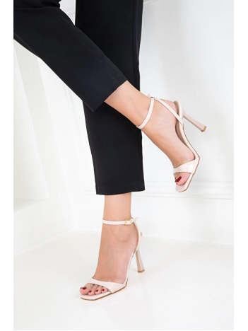 Jowin Bej Rugan Topuklu Bilekten Kemerli Ayakkabı