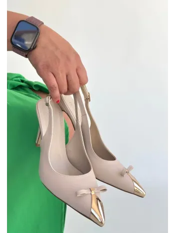 Joye Bej Cilt Topuklu Ayakkabı Joye Bej Cilt Topuklu Ayakkabı