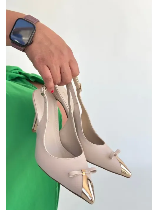 Joye Bej Cilt Topuklu Ayakkabı Joye Bej Cilt Topuklu Ayakkabı