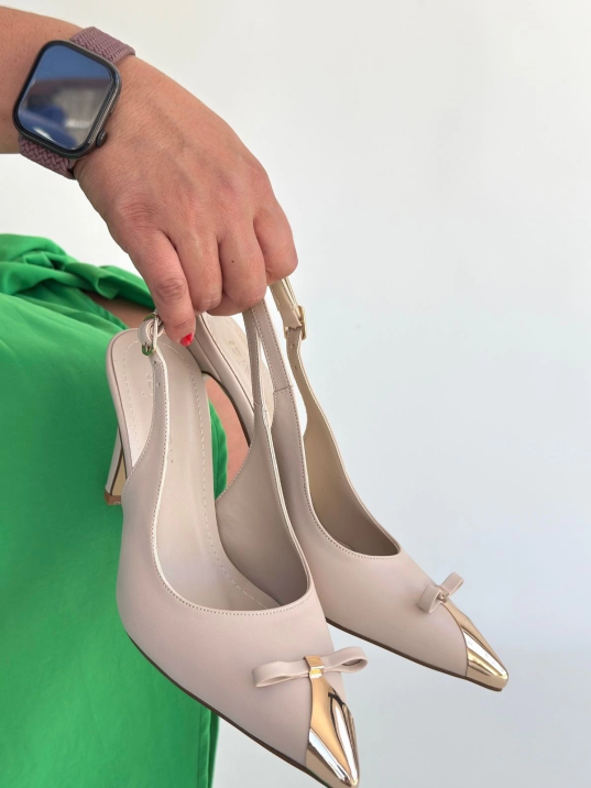 Joye Bej Cilt Topuklu Ayakkabı Joye Bej Cilt Topuklu Ayakkabı