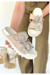 Juana Bej Nubuk Taşlı Terlik