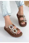 Juana Taba  Nubuk  Taşlı Terlik
