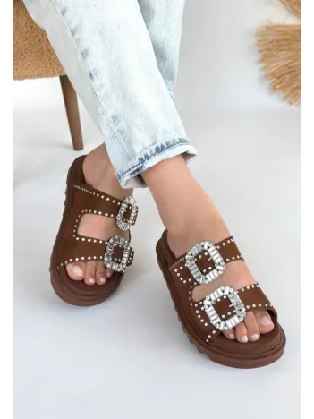 Juana Taba  Nubuk  Taşlı Terlik