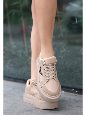 Julya Nude Cilt Bağcıklı Spor Ayakkabı Julya Nude Cilt Bağcıklı Spor Ayakkabı