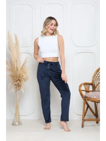 Kadife Pijama Altı Lacivert Q7013