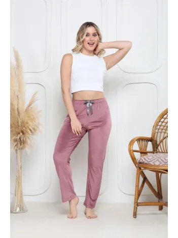 Kadife Pijama Altı Pembe Q7013
