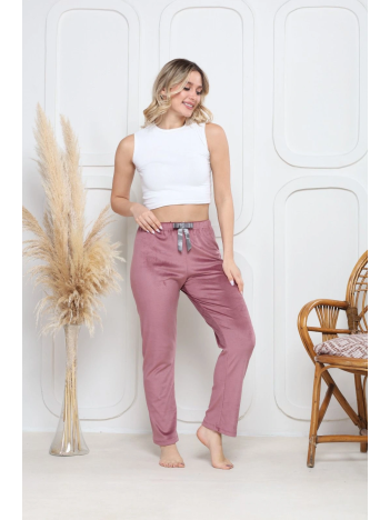 Kadife pijama altı pembe q7013