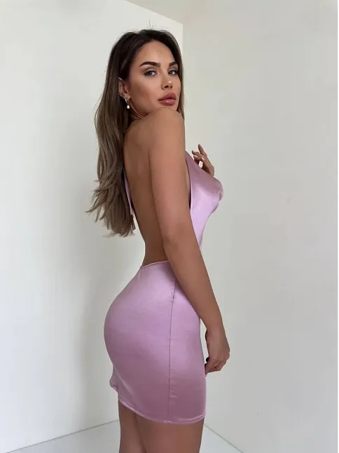 Kadın Boyundan İnce Askılı Elbise S3585