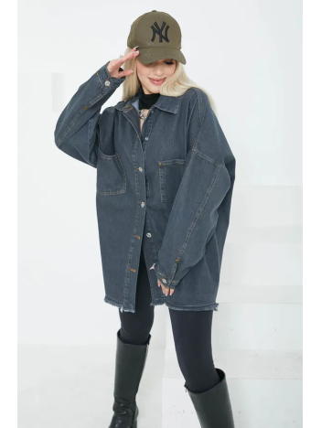 Kadın Çift Cepli Püskül Detay Kot Ceket Kadın Çift Cepli Püskül Detay Kot Ceket