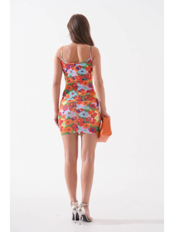 Kadın ince askılı desenli elbise s8105 Kadın ince askılı desenli elbise s8105