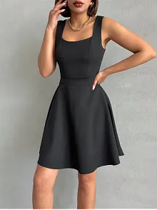 Kadın Kare Yaka Kısa Elbise S251188