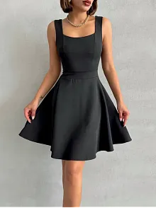 Kadın Kare Yaka Kısa Elbise S251188