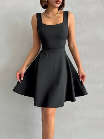 Kadın Kare Yaka Kısa Elbise S251188