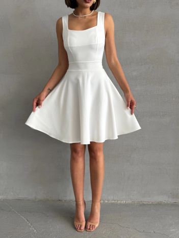 Kadın Kare Yaka Kısa Elbise S251188