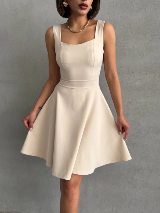 Kadın kare yaka kısa elbise s251188 Kadın kare yaka kısa elbise s251188