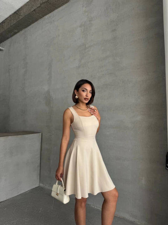 Kadın kare yaka kısa elbise s251188 Kadın kare yaka kısa elbise s251188