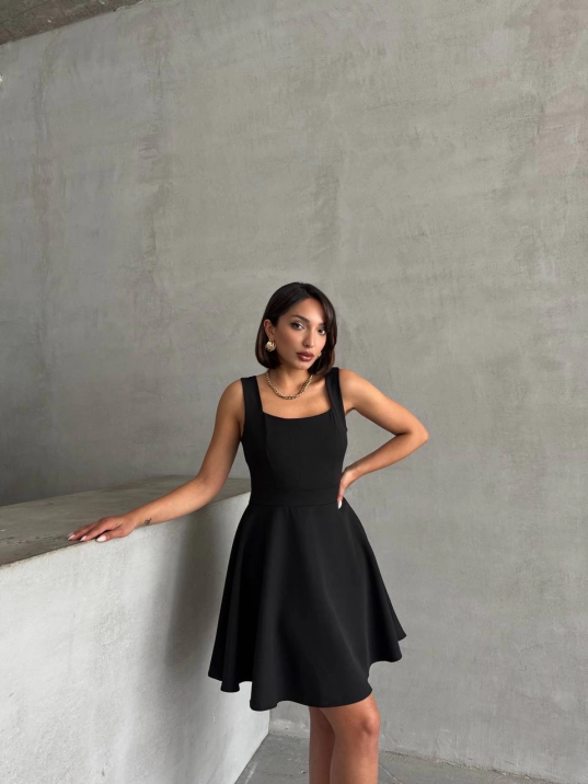 Kadın kare yaka kısa elbise s251188