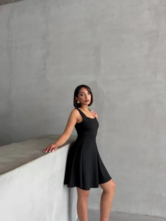 Kadın Kare Yaka Kısa Elbise S251188