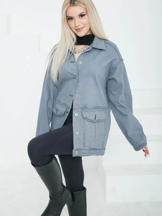 Kadın Oversize Körüklü Cep Kot Kadın Oversize Körüklü Cep Kot