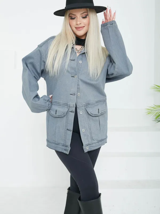 Kadın Oversize Körüklü Cep Kot Kadın Oversize Körüklü Cep Kot