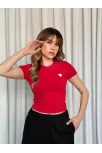 Kalpli Kırmızı Bluz