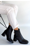 Kanda Siyah Cilt Topuklu Bot