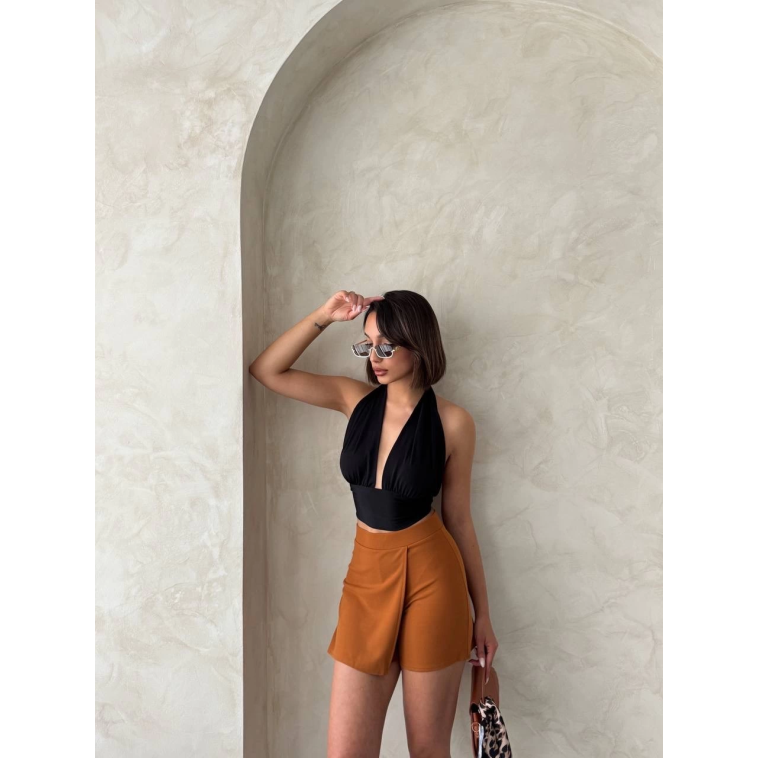 Kapaklı şort etek camel s208 Kapaklı şort etek camel s208