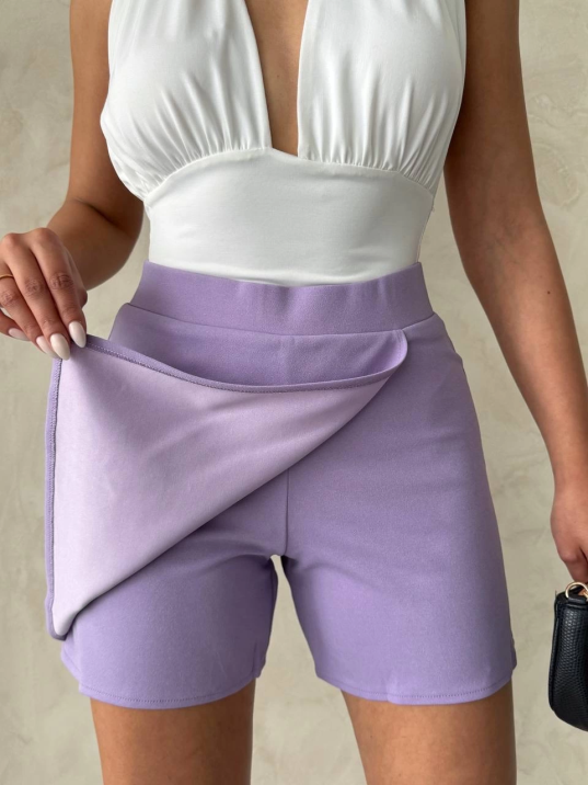Kapaklı şort etek lila s208 Kapaklı şort etek lila s208