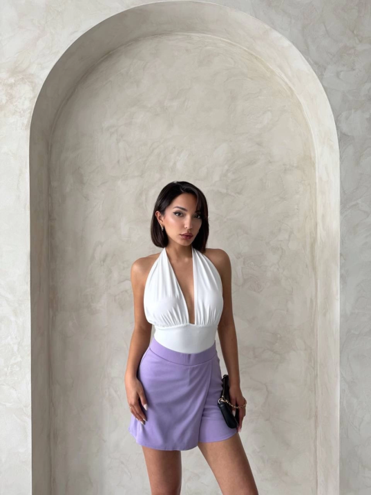 Kapaklı şort etek lila s208 Kapaklı şort etek lila s208