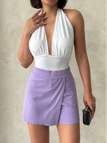 Kapaklı şort etek lila s208 Kapaklı şort etek lila s208