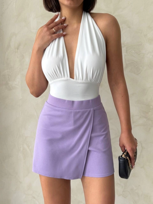Kapaklı şort etek lila s208 Kapaklı şort etek lila s208