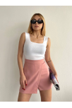 Kapaklı Şort Etek Pudra S208 Kapaklı Şort Etek Pudra S208