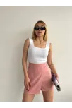 Kapaklı Şort Etek Pudra S208