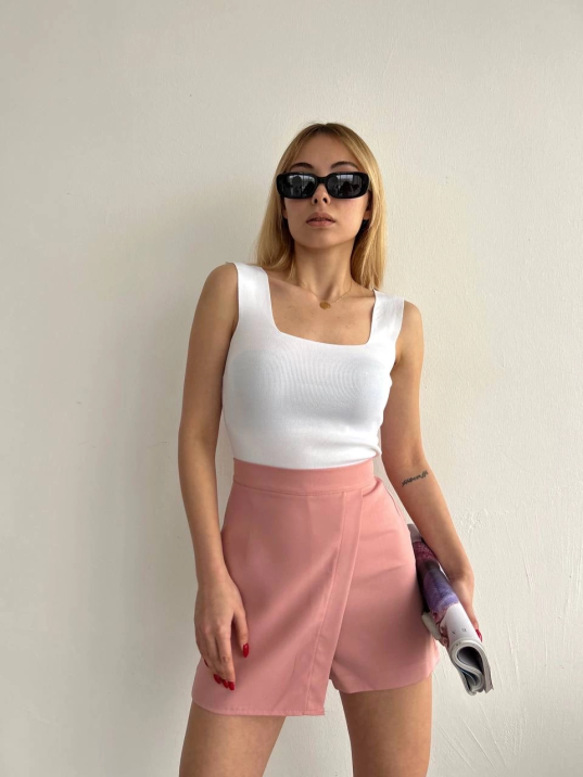 Kapaklı şort etek pudra s208 Kapaklı şort etek pudra s208